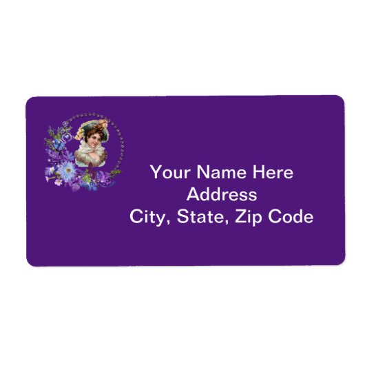 Victoriaans Lady Monogram Paarse labels (Voorkant)