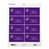 Victoriaans Lady Monogram Paarse labels (Full Sheet)