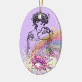 Victoriaans Lady Music ColorSplash Oval Ornament (Links)