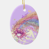 Victoriaans Lady Music ColorSplash Oval Ornament (Achterkant)
