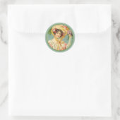  Victoriaans Lady Paasbonnet Ronde Sticker (Tas)