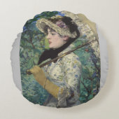 Victoriaans Lady Paraplu Sierkussen Rond Kussen (Voorkant)