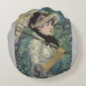 Victoriaans Lady Paraplu Sierkussen Rond Kussen (Achterkant)