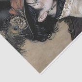 Victoriaans Lady Parrot Decoupage Tissuepapier (Detail)