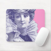  Victoriaans Lady Pink en Paarse Mousepad Muismat (Met muis)