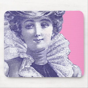  Victoriaans Lady Pink en Paarse Mousepad Muismat