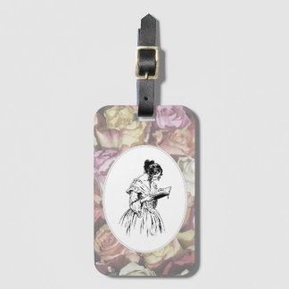 Victoriaans Lady Reading Bagagelabel