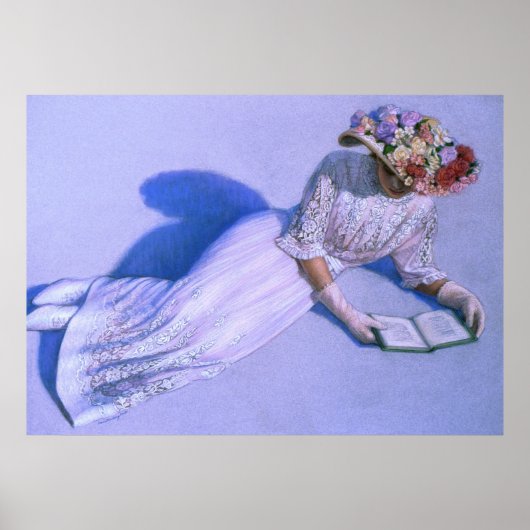 Victoriaans Lady Reading Elegant Decor Art Poster (Voorkant)