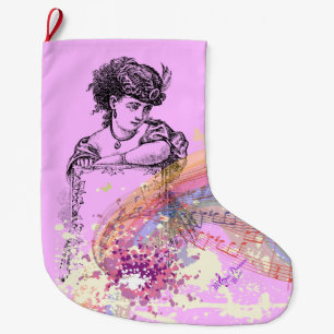 Victoriaans Lady roze kleurenSplash kerststopzetti Grote Kerstsok