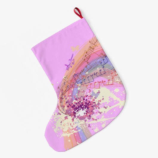 Victoriaans Lady roze kleurenSplash kerststopzetti Grote Kerstsok (Achterkant (Hangend))