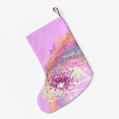 Victoriaans Lady roze kleurenSplash kerststopzetti Kleine Kerstsok (Achterkant (Hangend))