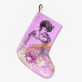 Victoriaans Lady roze kleurenSplash kerststopzetti Kleine Kerstsok (Voorkant (Hangend))