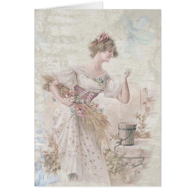  Victoriaans Lady Shabby Chic Flowers (Voorkant)