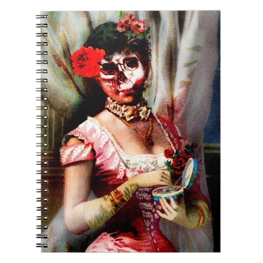  Victoriaans Lady Vanity Skull Notitieboek (Voorkant)