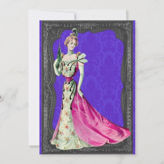 Victoriaans Lady Wedding-uitnodigingen Kaart (Voorkant)