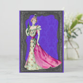 Victoriaans Lady Wedding-uitnodigingen Kaart (Staand voorkant)