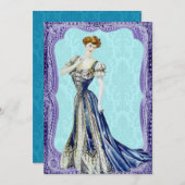 Victoriaans Lady Wedding-uitnodigingen Kaart (Voorkant / Achterkant)