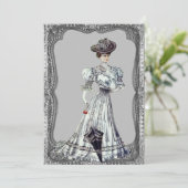 Victoriaans Lady Wedding-uitnodigingen Kaart (Staand voorkant)