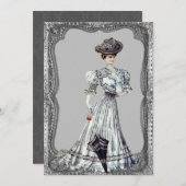 Victoriaans Lady Wedding-uitnodigingen Kaart (Voorkant / Achterkant)