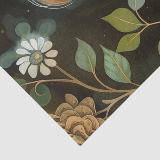  Victoriaans Lady Whimsical Wildflowers Tissuepapier (Detail)