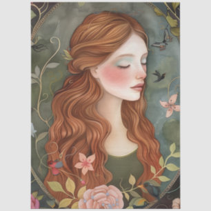 Victoriaans Lady Whimsical Wildflowers Tissuepapier