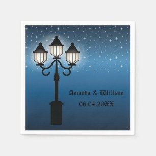 Victoriaans Lamppost 's nachts met sterren Servet