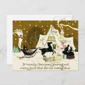 Victoriaans land kerst Briefkaart (Voorkant / Achterkant)