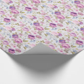 Victoriaans, land, lavender, shabby, chic, rozen,  cadeaupapier (Hoek)