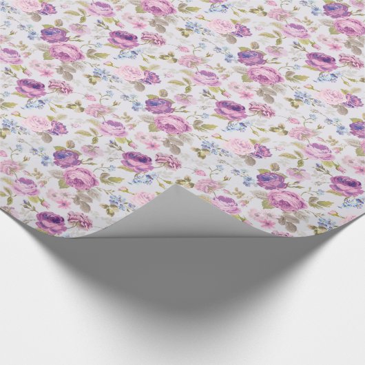 Victoriaans, land, lavender, shabby, chic, rozen,  cadeaupapier (Hoek)