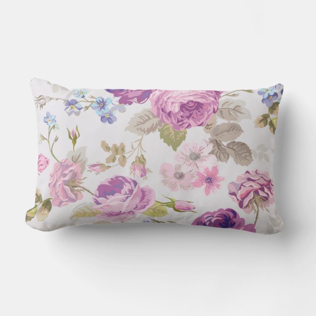 Victoriaans, land, lavender, shabby, chic, rozen,  kussen (Voorkant)