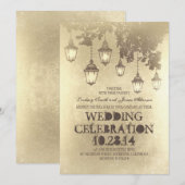 Victoriaans Lantaarns huwelijksuitnodigingen Kaart (Voorkant / Achterkant)