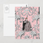 Victoriaans Lass op Dauphine Pink Briefkaart (Voorkant / Achterkant)