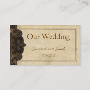 Victoriaans Leather Steampunk Wedding Website Kaar Informatiekaartje