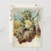 Victoriaans lederen Briefkaart (Voorkant / Achterkant)