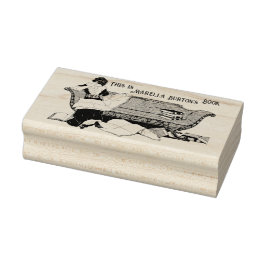 Victoriaans Leisure Boek Eigendom Naam Stamp Rubberstempel