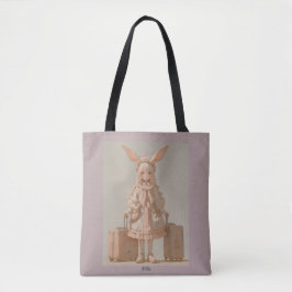 Victoriaans lente, konijnenmeisje, tote bag