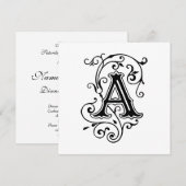  Victoriaans letter A Antiek monogram Kaart (Voorkant / Achterkant)