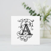  Victoriaans letter A Antiek monogram Kaart (Staand voorkant)