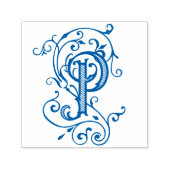 Victoriaans  letter P Monogram Initiaal Zelfinktende Stempel (Design)