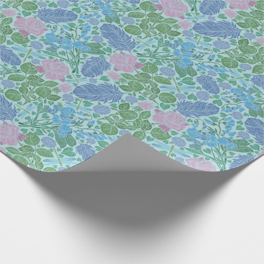 Victoriaans libellen Tuinkleurige en zachte kleure Cadeaupapier (Hoek)