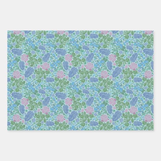 Victoriaans libellen Tuinkleurige en zachte kleure Inpakpapier Vel (Voorkant)