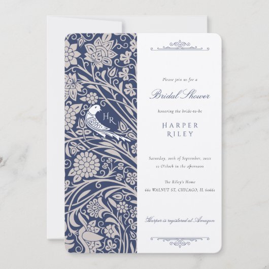 Victoriaans Liefde Vogel Bruids Douche Invitation Kaart (Voorkant)