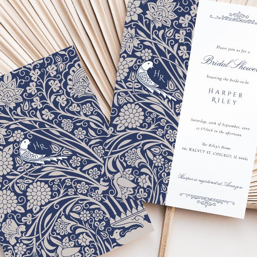 Victoriaans Liefde Vogel Bruids Douche Invitation Kaart