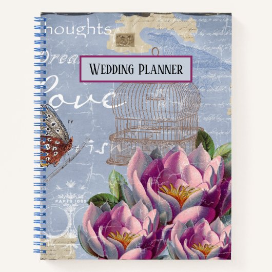 Victoriaans liefdesdenken Dreams Bird Cage Wedding Notitieboek (Voorkant)