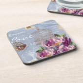 Victoriaans liefdesdenken Dreams Butterfly Bird Ca Bier Onderzetter (Linkerzijde)