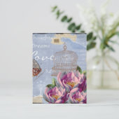 Victoriaans liefdesdenken Dreams Butterfly Bird Ca Briefkaart (Staand voorkant)