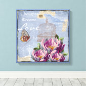 Victoriaans liefdesdenken Dreams Butterfly Bird Ca Canvas Afdruk (Insitu (Houten vloer))