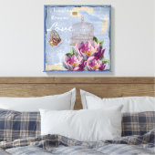 Victoriaans liefdesdenken Dreams Butterfly Bird Ca Canvas Afdruk (Insitu (Slaapkamer))