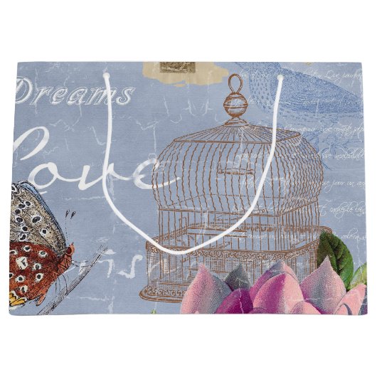 Victoriaans liefdesdenken Dreams Butterfly Bird Ca Groot Cadeauzakje (Voorkant)