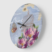 Victoriaans liefdesdenken Dreams Butterfly Bird Ca Grote Klok (Hoek)